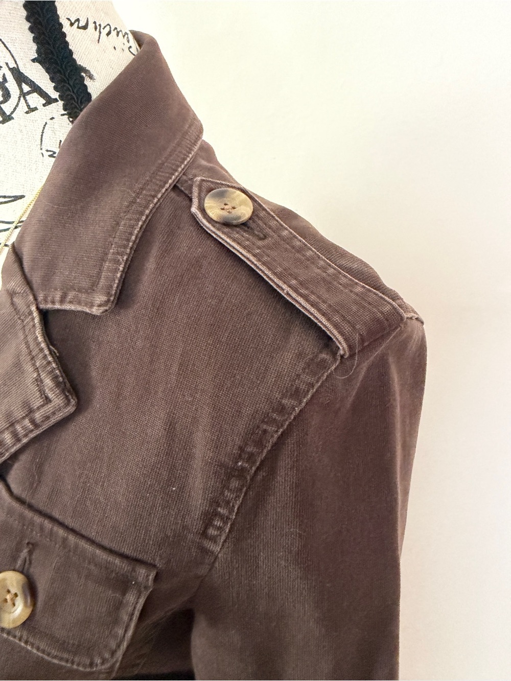 Jockey 98% cotton, 2% spandex Women's Brown Military-Style Jacket - Picture 3 of 3